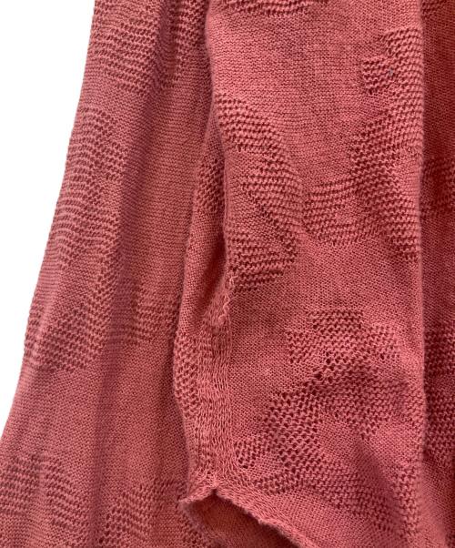 Vivienne Westwood RED LABEL（ヴィヴィアンウエストウッドレッドレーベル）Vivienne Westwood RED LABEL (ヴィヴィアンウエストウッドレッドレーベル) オーブ総柄 透かし編み変形ニットカーディガン レッド サイズ:1の古着・服飾アイテム