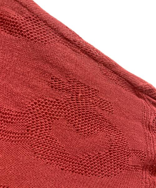 Vivienne Westwood RED LABEL（ヴィヴィアンウエストウッドレッドレーベル）Vivienne Westwood RED LABEL (ヴィヴィアンウエストウッドレッドレーベル) オーブ総柄 透かし編み変形ニットカーディガン レッド サイズ:1の古着・服飾アイテム