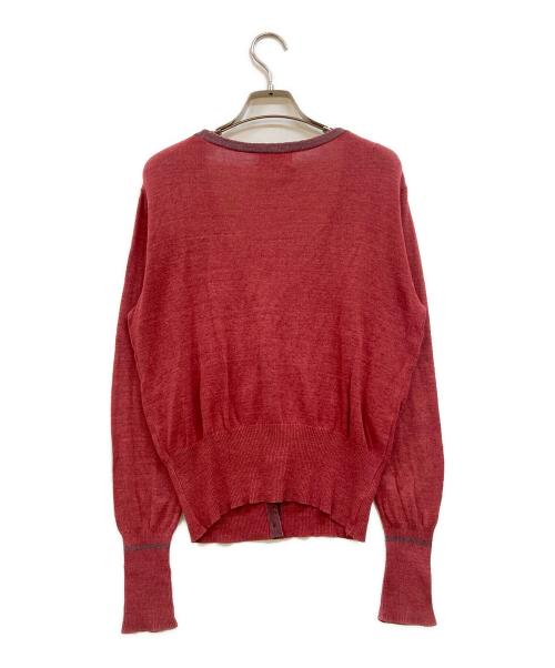 Vivienne Westwood RED LABEL（ヴィヴィアンウエストウッドレッドレーベル）Vivienne Westwood RED LABEL (ヴィヴィアンウエストウッドレッドレーベル) オーブボタン ニットカーディガン レッド サイズ:3の古着・服飾アイテム