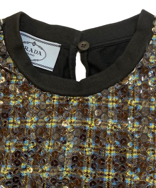PRADA（プラダ）PRADA (プラダ) ビジューカットソー ブラック サイズ:Sの古着・服飾アイテム