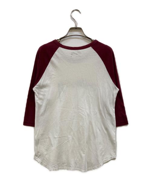 stussy（ステューシー）stussy (ステューシー) ラグランTシャツ レッド×ホワイト サイズ:Sの古着・服飾アイテム