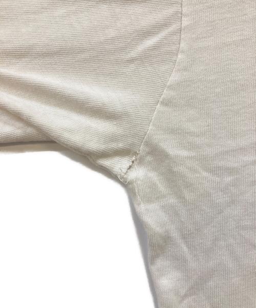 Champion（チャンピオン）Champion (チャンピオン) 60s 染み込みプリントリンガーTシャツ ホワイト×イエロー サイズ:XLの古着・服飾アイテム