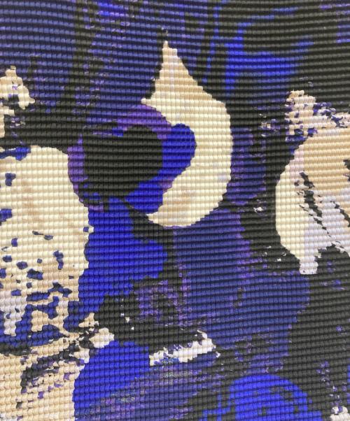 me ISSEY MIYAKE（ミーイッセイ ミヤケ）me ISSEY MIYAKE (ミーイッセイ ミヤケ) Graphic Design Pleated Top ブルー×ホワイト サイズ:-の古着・服飾アイテム