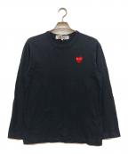 PLAY COMME des GARCONSプレイコムデギャルソン）の古着「ハートワッペン ロングスリーブTシャツ」｜ブラック