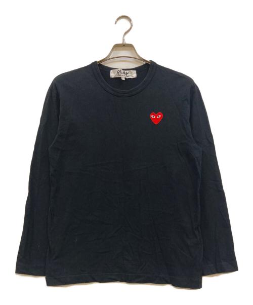 PLAY COMME des GARCONS（プレイコムデギャルソン）PLAY COMME des GARCONS (プレイコムデギャルソン) ハートワッペン ロングスリーブTシャツ ブラック サイズ:Ｌの古着・服飾アイテム