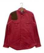 POLO RALPH LAURENポロ・ラルフローレン）の古着「ショルダーガンパッチワークシャツ」｜レッド