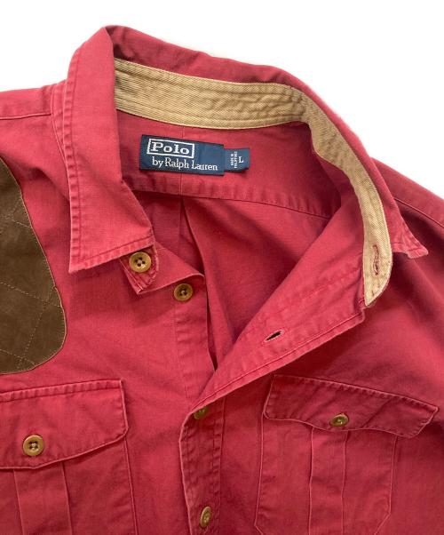 POLO RALPH LAUREN（ポロ・ラルフローレン）POLO RALPH LAUREN (ポロ・ラルフローレン) ショルダーガンパッチワークシャツ レッド サイズ:Ｌの古着・服飾アイテム
