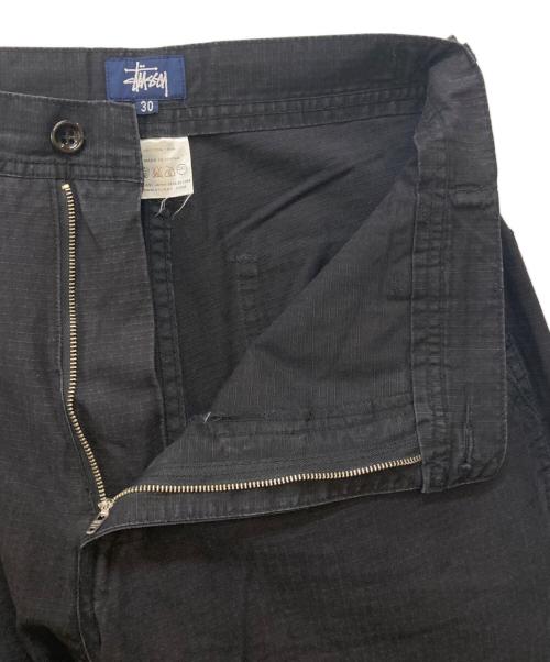 stussy（ステューシー）stussy (ステューシー) リップストップ カーゴパンツ ブラック サイズ:W30の古着・服飾アイテム