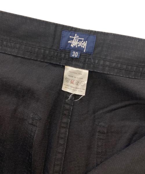 stussy（ステューシー）stussy (ステューシー) リップストップ カーゴパンツ ブラック サイズ:W30の古着・服飾アイテム