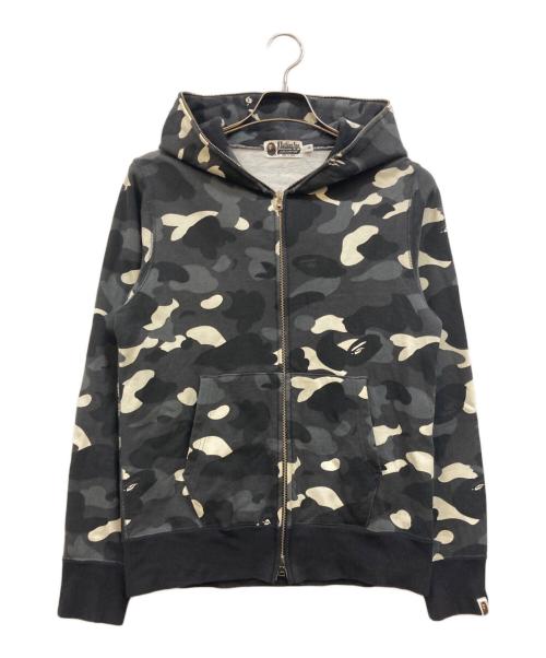 A BATHING APE（アベイシングエイプ）A BATHING APE (アベイシングエイプ) CITY CAMO FULL ZIP HOODIE ブラック×ホワイト サイズ:Sの古着・服飾アイテム