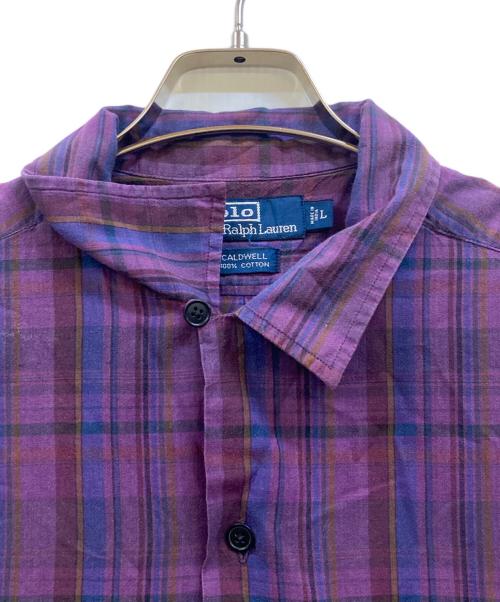 POLO RALPH LAUREN（ポロ・ラルフローレン）POLO RALPH LAUREN (ポロ・ラルフローレン) 90's CALDWELL オープンカラーチェックシャツ パープル サイズ:Ｌの古着・服飾アイテム