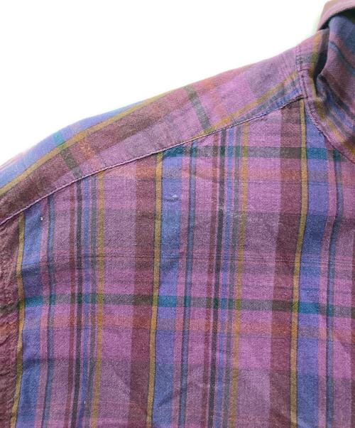 POLO RALPH LAUREN（ポロ・ラルフローレン）POLO RALPH LAUREN (ポロ・ラルフローレン) 90's CALDWELL オープンカラーチェックシャツ パープル サイズ:Ｌの古着・服飾アイテム