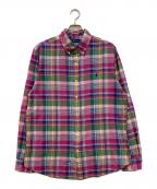 RALPH LAURENラルフローレン）の古着「ボタンダウンチェックシャツ」｜ピンク