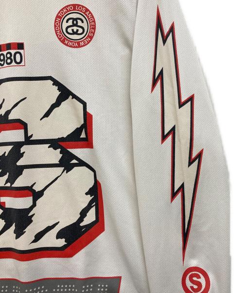 stussy（ステューシー）stussy (ステューシー) ゲームシャツ ホワイト サイズ:Sの古着・服飾アイテム