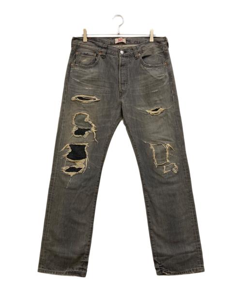 LEVI'S（リーバイス）LEVI'S (リーバイス) 501 リペア加工デニムパンツ グレー サイズ:W34 L32の古着・服飾アイテム