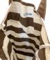 中古・古着 mina perhonen (ミナ ペルホネン) LINEN 100 トートバッグ ブラウン×ホワイト：7000円