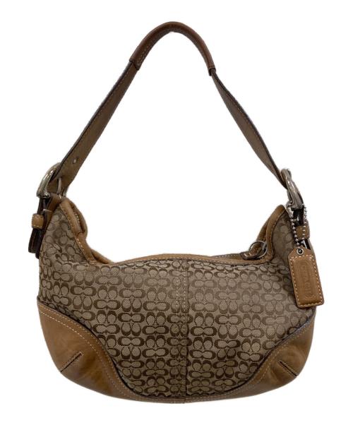 COACH（コーチ）COACH (コーチ) ミニシグネチャー ワンショルダーバッグ ブラウンの古着・服飾アイテム
