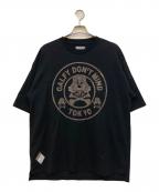 GALFYガルフィー）の古着「スタッズロゴTシャツ」｜ブラック