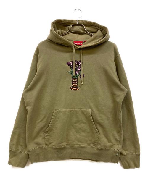 SUPREME（シュプリーム）SUPREME (シュプリーム) Flowers Hooded Sweatshirt オリーブ サイズ:Ｍの古着・服飾アイテム