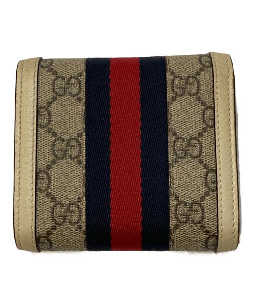 GUCCI（グッチ）GUCCI (グッチ) GGスプリーム・オフィディアコンパクトウォレット ベージュの古着・服飾アイテム