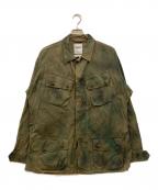 BOWWOWバウワウ）の古着「JUNGLE FATIGUE JACKET SPRAY CAMO」｜カーキ