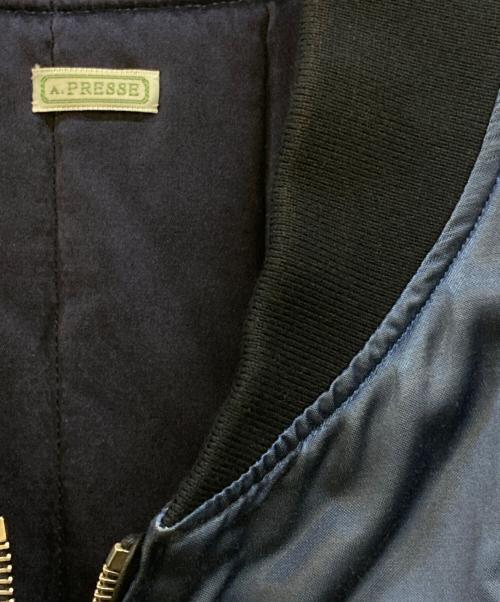 A.PRESSE（アプレッセ）A.PRESSE (アプレッセ) Vintage Silk Viscose Tour Jacket ブルー サイズ:4の古着・服飾アイテム