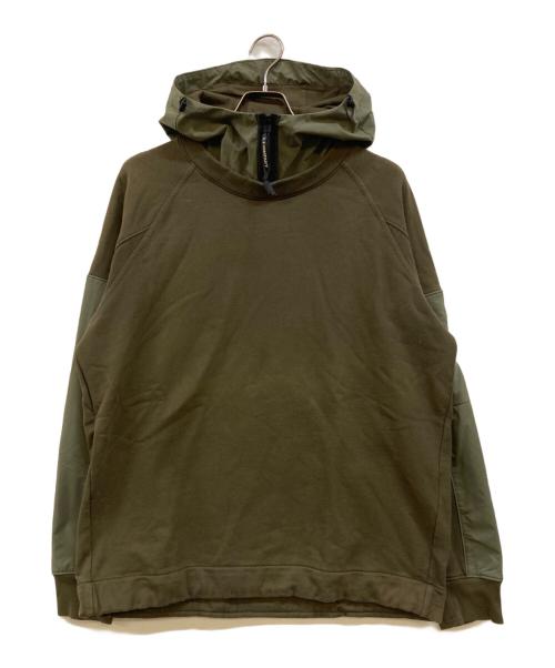 C.P COMPANY（シーピーカンパニー）C.P COMPANY (シーピーカンパニー) スウェット切替 ゴーグルプルオーバーパーカー オリーブ サイズ:XXLの古着・服飾アイテム
