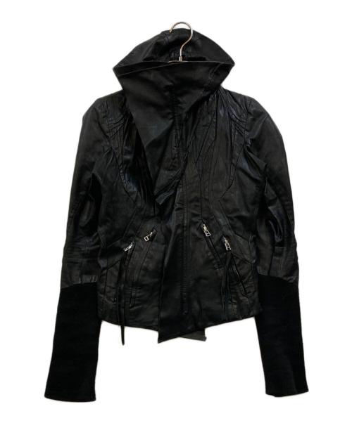 EKAM（エカム）EKAM (エカム) ラムレザーデザインジャケット ブラック サイズ:Sの古着・服飾アイテム