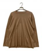 ATONエイトン）の古着「Suvin60/2 Oversized Long-Sleeve T-shirt」｜ベージュ