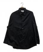 Graphpaperグラフペーパー）の古着「Silicon Poplin Oversized Regular Collar Shirt」｜ブラック