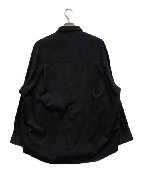 Graphpaper（グラフペーパー）Graphpaper (グラフペーパー) Silicon Poplin Oversized Regular Collar Shirt ブラック サイズ:1の古着・服飾アイテム