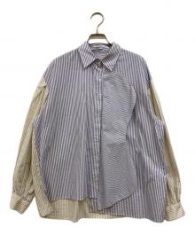 HeRIN.CYE（ヘリンドットサイ）の古着「Wave motif big shirt」｜ラベンダー×ベージュ