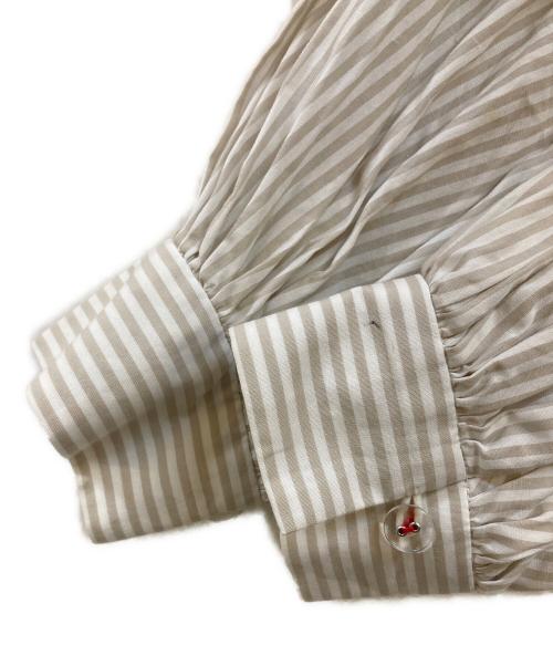 HeRIN.CYE（ヘリンドットサイ）HeRIN.CYE (ヘリンドットサイ) Wave motif big shirt ラベンダー×ベージュ サイズ:Freeの古着・服飾アイテム