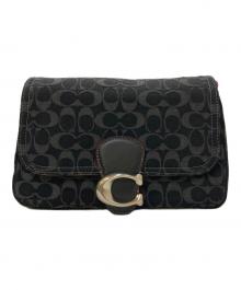 COACH（コーチ）の古着「ソフト タビー ショルダー バッグ・シグネチャー デニム」｜ブラック