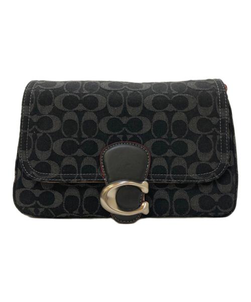 COACH（コーチ）COACH (コーチ) ソフト タビー ショルダー バッグ・シグネチャー デニム ブラックの古着・服飾アイテム