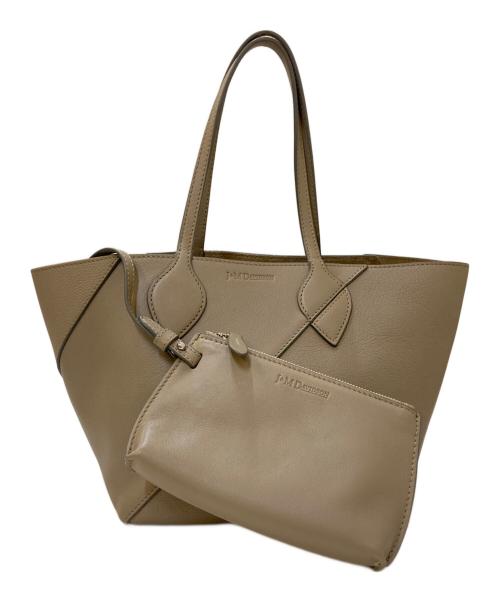 J&M DAVIDSON（ジェイ＆エム デヴィッドソン）J&M DAVIDSON (ジェイ＆エム デヴィッドソン) 舟型 レザー 2WAY トートバッグ ベージュの古着・服飾アイテム