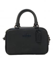 COACH（コーチ）の古着「サッチェル クロスボディ 2WAYショルダーバッグ スムースカーフレザー」｜ブラック