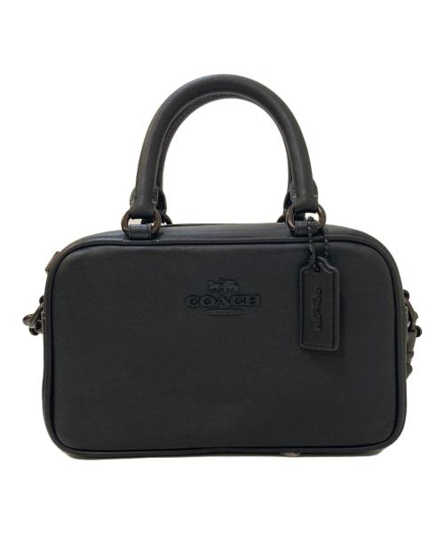 COACH（コーチ）COACH (コーチ) サッチェル クロスボディ 2WAYショルダーバッグ スムースカーフレザー ブラックの古着・服飾アイテム