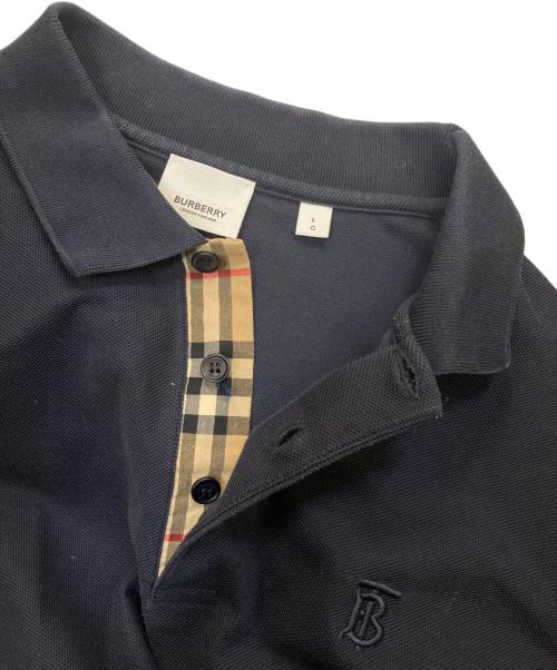 BURBERRY（バーバリー）BURBERRY (バーバリー) ロゴ刺繍ポロシャツ ネイビー サイズ:Ｌの古着・服飾アイテム
