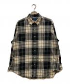 RALPH LAURENラルフローレン）の古着「BLAKE チェックボタンダウンシャツ」｜ホワイト×ブラック