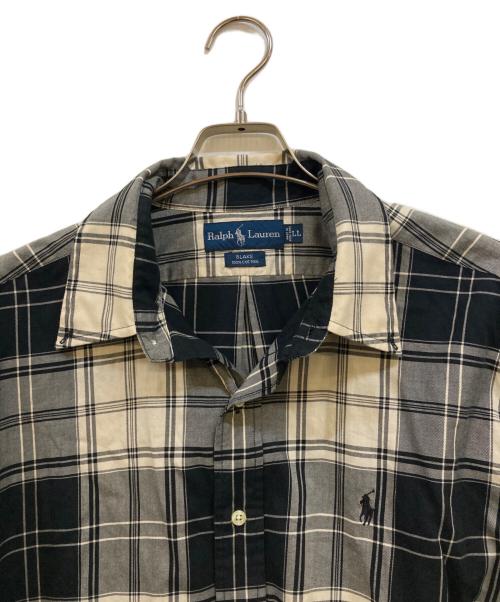 RALPH LAUREN（ラルフローレン）RALPH LAUREN (ラルフローレン) BLAKE チェックボタンダウンシャツ ホワイト×ブラック サイズ:LLの古着・服飾アイテム