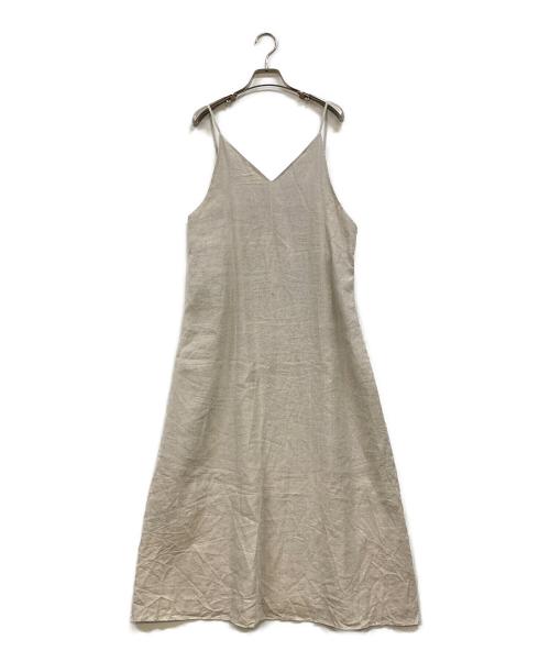 NOLLEY'S（ノーリーズ）NOLLEY'S (ノーリーズ) リネンキャミワンピース ベージュ サイズ:FREEの古着・服飾アイテム