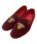 Tricker'sトリッカーズ）の古着「ベルベットスリッポンシューズ」｜レッド