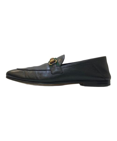 GUCCI（グッチ）GUCCI (グッチ) シェリーラインビットローファー ブラック サイズ:8の古着・服飾アイテム