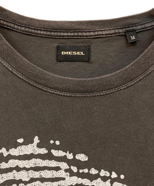 DIESEL（ディーゼル）DIESEL (ディーゼル) 00s 指紋プリントTシャツ グレー サイズ:Ｍの古着・服飾アイテム