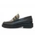 JIL SANDER NAVY (ジルサンダー ネイビー) バイカラーコインローファー メタリックシルバー×ブラック サイズ:35：18000円