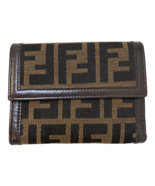 FENDI（フェンディ）FENDI (フェンディ) ズッカ柄 3つ折り コンパクトウォレット ブラウン サイズ:下記参照の古着・服飾アイテム