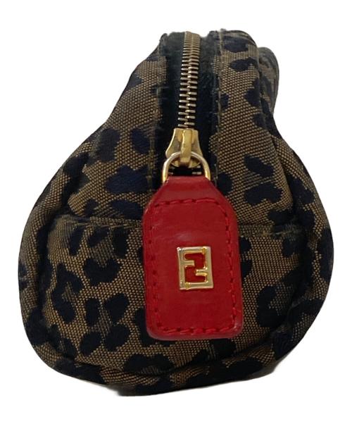 FENDI（フェンディ）FENDI (フェンディ) レオパードパターン 総柄ポーチ ブラウンの古着・服飾アイテム