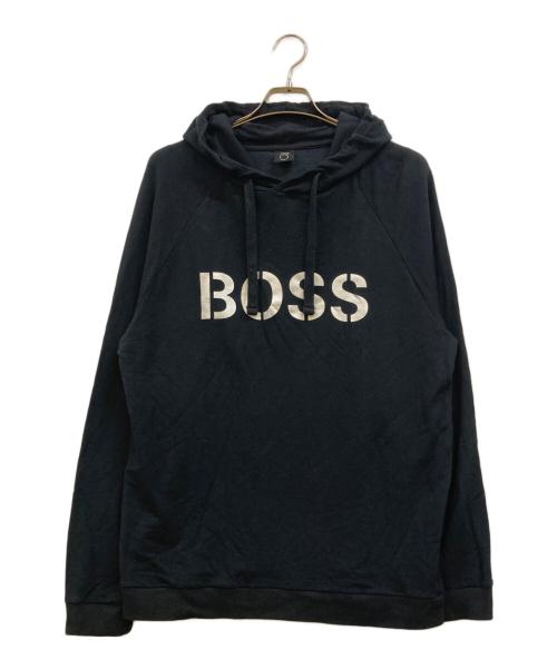 BOSS HUGO BOSS（ボス ヒューゴボス）BOSS HUGO BOSS (ボス ヒューゴボス) プルオーバーパーカー ブラック サイズ:Ｌの古着・服飾アイテム