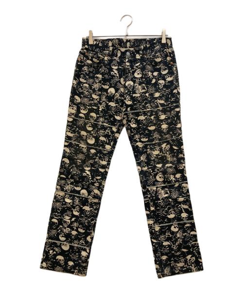 Hysteric Glamour（ヒステリックグラマー）Hysteric Glamour (ヒステリックグラマー) スカル総柄パンツ ブラック サイズ:表記無し(M-L相当)の古着・服飾アイテム